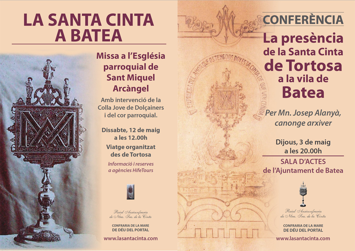 Conferència i visita de la Santa Cinta a la vila de Batea